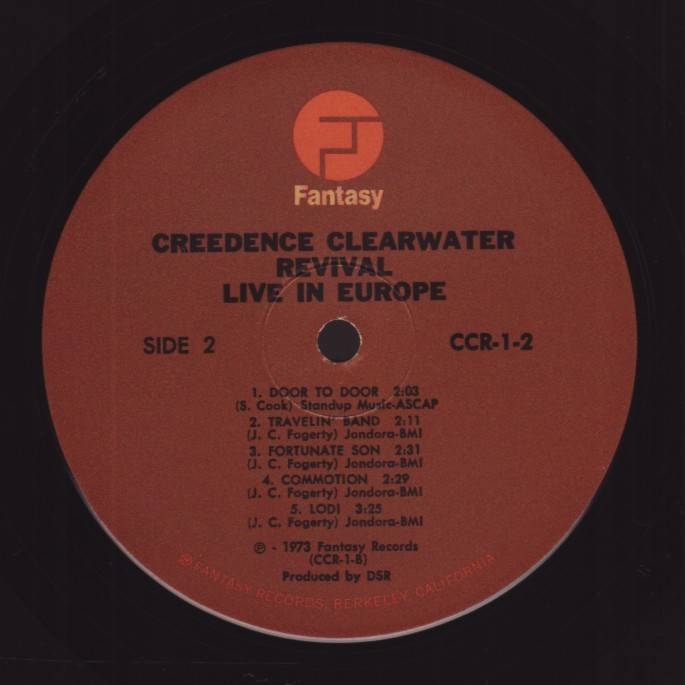 Creedence Clearwater Revival Live In Europe [lp label b usa]